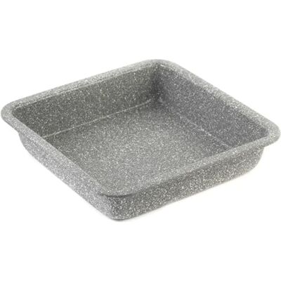 Salter BW02780G Marblestone Square Cake Tin – 23cm Non-Stick Cake Baking Pan, Lightweight Carbon Steel, Easy Wipe Clean, High Side Roasting Tray, Oven Safe to 220°C, PFOA Free, Deep Brownie Tin Salter BW02780G Marblestone Square Cake Tin – 23cm Non-Stick Cake Baking Pan, Lightweight Carbon Steel, Easy Wipe Clean, High Side Roasting Tray, Oven Safe to 220°C, PFOA Free, Deep Brownie Tin