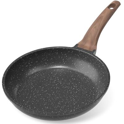YASHE 28cm Nonstick Frying Pan, Granite Coating Skillet for Eggs, Pancakes and Bacon, Induction Compatible, Easy to Clean, PFOA-Free with Stay-Cool Handle,Black YASHE 28cm Nonstick Frying Pan, Granite Coating Skillet for Eggs, Pancakes and Bacon, Induction Compatible, Easy to Clean, PFOA-Free with Stay-Cool Handle,Black