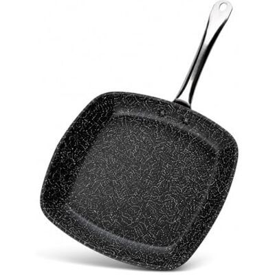 WECOOK! Square Grill Pan, 28 cm, Stone Non-Stick, Induction, Oven Safe 3 mm forged aluminium, stone-effect coating, All hob types compatible, Riveted stainless steel handle WECOOK! Square Grill Pan, 28 cm, Stone Non-Stick, Induction, Oven Safe 3 mm forged aluminium, stone-effect coating, All hob types compatible, Riveted stainless steel handle