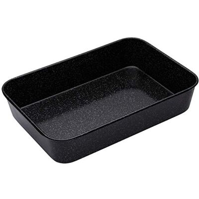 MasterClass Vitreous Enamel Roasting Tin, Induction Safe 1mm Steel with Scratch Resistant Coating, Large 40 x 28cm (15.5 x 11''), Black MasterClass Vitreous Enamel Roasting Tin, Induction Safe 1mm Steel with Scratch Resistant Coating, Large 40 x 28cm (15.5 x 11''), Black