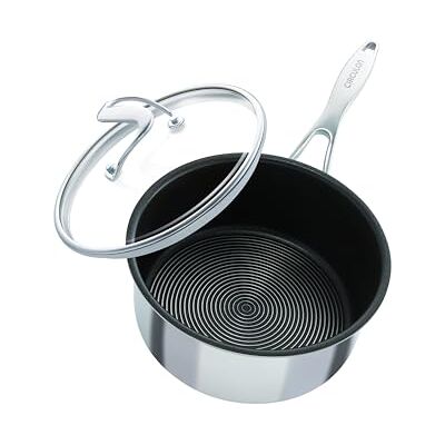 Circulon SteelShield C Series Stainless Steel Saucepan 20cm / 2.8L Induction Saucepan with Lid with Hybrid Non Stick, Metal Utensil Safe & Dishwasher Safe Cookware Circulon SteelShield C Series Stainless Steel Saucepan 20cm / 2.8L Induction Saucepan with Lid with Hybrid Non Stick, Metal Utensil Safe & Dishwasher Safe Cookware