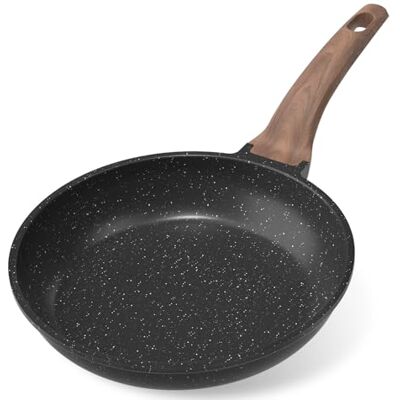 YASHE 24cm Nonstick Frying Pan, Granite Coating Skillet for Eggs, Pancakes and Bacon, Induction Compatible, Easy to Clean, PFOA-Free with Stay-Cool Handle,Black YASHE 24cm Nonstick Frying Pan, Granite Coating Skillet for Eggs, Pancakes and Bacon, Induction Compatible, Easy to Clean, PFOA-Free with Stay-Cool Handle,Black