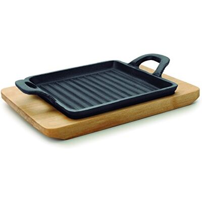 LACOR 25875 Magma Mini Square Grill Pan, 19.5 x 14 x 1.7 cm, Black LACOR 25875 Magma Mini Square Grill Pan, 19.5 x 14 x 1.7 cm, Black