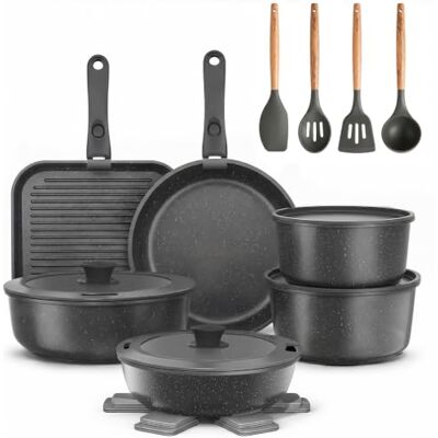 YASHE 21Pcs Nonstick Pots and Pans Set with Removable Handles, Oven Safe YASHE 21Pcs Nonstick Pots and Pans Set with Removable Handles, Oven Safe
