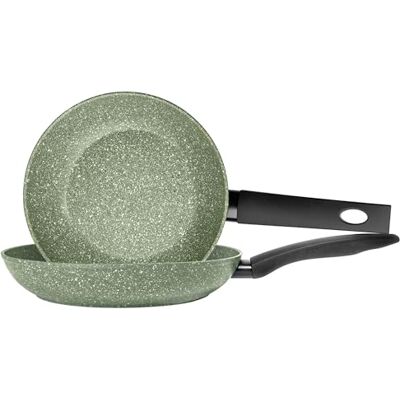 Prestige Eco Non Toxic Non Stick Frying Pan Set of 2 Induction Frying Pans Set 20cm & 24cm, PFOA Free, Dishwasher Safe Cookware Made in Italy of Recyclable Materials, Green Prestige Eco Non Toxic Non Stick Frying Pan Set of 2 Induction Frying Pans Set 20cm & 24cm, PFOA Free, Dishwasher Safe Cookware Made in Italy of Recyclable Materials, Green