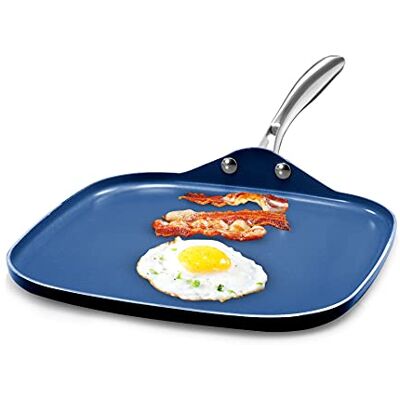 Granitestone Nonstick 10.5” Griddle Pan/Flat Grill with Ultra Durable Mineral and Diamond Triple Coated Surface, Stay Cool Stainless-Steel Handle, Oven Granitestone Nonstick 10.5” Griddle Pan/Flat Grill with Ultra Durable Mineral and Diamond Triple Coated Surface, Stay Cool Stainless-Steel Handle, Oven