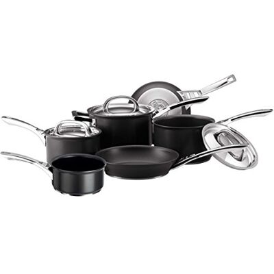 Circulon Infinite Induction Hob Pan Set of 6 Non Stick Pots and Pans Sets with Stainless Steel Lids & Handles, Premium Dishwasher Safe Cookware, Black Circulon Infinite Induction Hob Pan Set of 6 Non Stick Pots and Pans Sets with Stainless Steel Lids & Handles, Premium Dishwasher Safe Cookware, Black