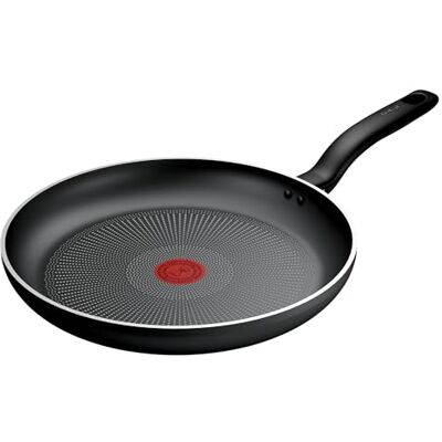 Tefal Titanium Essential Non-Stick Pancake Frying Pan 28 cm, Non-Stick Coating, Metal Safe, Compatible with All Hobs Except Induction, Flawless Glide, Everyday Use, B9410644 Tefal Titanium Essential Non-Stick Pancake Frying Pan 28 cm, Non-Stick Coating, Metal Safe, Compatible with All Hobs Except Induction, Flawless Glide, Everyday Use, B9410644