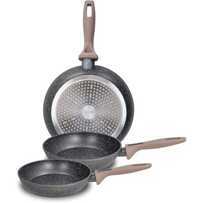 Tognana Class Stone Set of 3 Frying Pans 20/24/28 cm, Aluminium, Black Tognana Class Stone Set of 3 Frying Pans 20/24/28 cm, Aluminium, Black