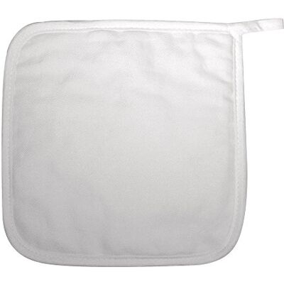 Rayher 3833800 Pot Holders for Cooking and Baking, 2-Piece Heat Resistant Potholder Set Made of Plain White Fabric to Decorate, White, 19 x 19 cm Rayher 3833800 Pot Holders for Cooking and Baking, 2-Piece Heat Resistant Potholder Set Made of Plain White Fabric to Decorate, White, 19 x 19 cm