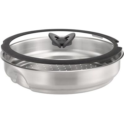 Tefal Ingenio Stainless Steel Steamer With Glass Lid Tefal Ingenio Stainless Steel Steamer With Glass Lid