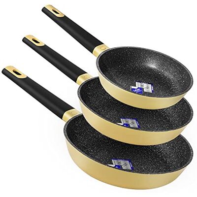 Cecotec Frying Pan Set Polka Platinum 20-24-28 Bucket Set Thunder (Experience Collection Yellow, 18-22 26 cm) Cecotec Frying Pan Set Polka Platinum 20-24-28 Bucket Set Thunder (Experience Collection Yellow, 18-22 26 cm)