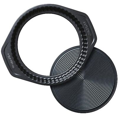 Circulon Ultimum Flan Tin 25cm Non Stick Quiche Tins with Loose Base Freezer & Dishwasher Safe Carbon Steel Tart Tins with Large Handles, 10 Circulon Ultimum Flan Tin 25cm Non Stick Quiche Tins with Loose Base Freezer & Dishwasher Safe Carbon Steel Tart Tins with Large Handles, 10
