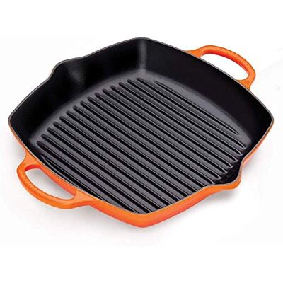 LE CREUSET Signature Enamelled Cast Iron Square Griddle Pan with 2 Handles 30cm Volcanic, 20200300900422 LE CREUSET Signature Enamelled Cast Iron Square Griddle Pan with 2 Handles 30cm Volcanic, 20200300900422