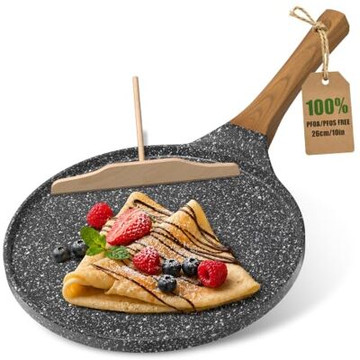 YASHE 26cm Nonstick Crepe Pan with Wooden Spreader, Induction Cooktop YASHE 26cm Nonstick Crepe Pan with Wooden Spreader, Induction Cooktop