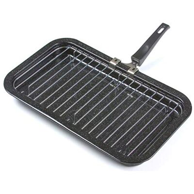 Pendeford Housewares Pendeford 405 x 235 x 40mm Enamel Grill Pan and Rack, Black Pendeford Housewares Pendeford 405 x 235 x 40mm Enamel Grill Pan and Rack, Black
