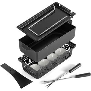Swissmar Tandem Candle Fondue & Raclette Set Portable 2-in-1 Tabletop Cheese Fondue Pot with Raclette Dish, Forks, Spatula & Tealight Candles, Ideal For Camping Swissmar Tandem Candle Fondue & Raclette Set Portable 2-in-1 Tabletop Cheese Fondue Pot with Raclette Dish, Forks, Spatula & Tealight Candles, Ideal For Camping