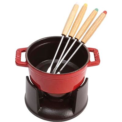 STAUB 1400406 Mini Chocolate Fondue Set, 10 cm, Cherry,Red STAUB 1400406 Mini Chocolate Fondue Set, 10 cm, Cherry,Red