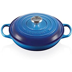 LE CREUSET Signature Sh.Casserole/braiser 26cm Azure Blue SS Knob LE CREUSET Signature Sh.Casserole/braiser 26cm Azure Blue SS Knob