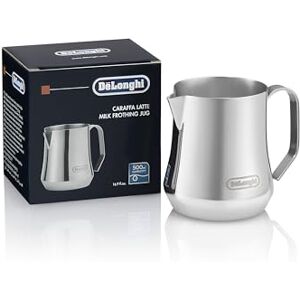 DeLonghi Milk Frothing Pitcher, Stainless Steel, 17 Ounce (500 ml), Barista Tool, Frother Jug for Espresso Machine Coffee Cappuccino Latte Art, DLSC069 DeLonghi Milk Frothing Pitcher, Stainless Steel, 17 Ounce (500 ml), Barista Tool, Frother Jug for Espresso Machine Coffee Cappuccino Latte Art, DLSC069