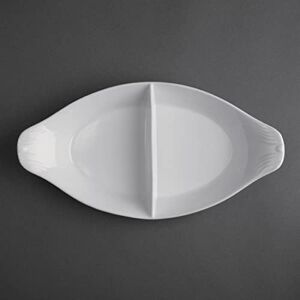 Olympia Divided Oval Eared Dishes 290X 160mm Porcelain Serving Plates 6pc Olympia Divided Oval Eared Dishes 290X 160mm Porcelain Serving Plates 6pc