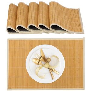 RELAXDAYS Bamboo Table Mats - Non-slip, Easy to Clean - 30x45cm RELAXDAYS Bamboo Table Mats - Non-slip, Easy to Clean - 30x45cm