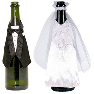 Amscan 355001 - Bride and Groom Champagne Bottle Decorations - 6 Pack