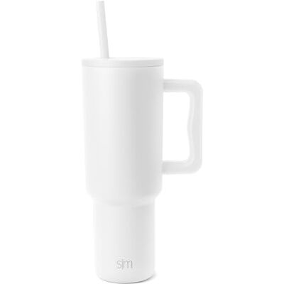 Simple Modern Tumbler 40 oz with Handle and Straw Insulated Stainless Steel Water Bottle Iced Coffee Cup Travel Mug Gifts for Women & Men Trek 1180ml Winter White Simple Modern Tumbler 40 oz with Handle and Straw Insulated Stainless Steel Water Bottle Iced Coffee Cup Travel Mug Gifts for Women & Men Trek 1180ml Winter White
