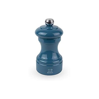 Peugeot Bistro 10 cm Salt Mill Classic Salt Grinder Made with PEFC Certified Wood Lifetime Guaranteed Mechanism Made in France Bistrorama Blue Colour Peugeot Bistro 10 cm Salt Mill Classic Salt Grinder Made with PEFC Certified Wood Lifetime Guaranteed Mechanism Made in France Bistrorama Blue Colour