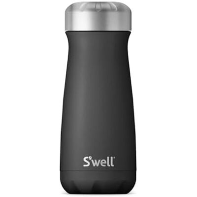 S'well Stainless Steel Traveler Triple-Layered Vacuum-Insulated Travel Mug Keeps Coffee, Tea and Drinks Cold and Hot BPA-Free Water Bottle, Onyx S'well Stainless Steel Traveler Triple-Layered Vacuum-Insulated Travel Mug Keeps Coffee, Tea and Drinks Cold and Hot BPA-Free Water Bottle, Onyx