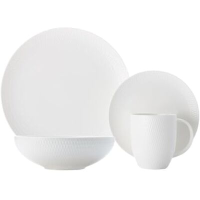 Maxwell & Williams DV0032 White Basics Diamonds 16 Piece Dinner Set in Gift Box, Porcelain, White Maxwell & Williams DV0032 White Basics Diamonds 16 Piece Dinner Set in Gift Box, Porcelain, White
