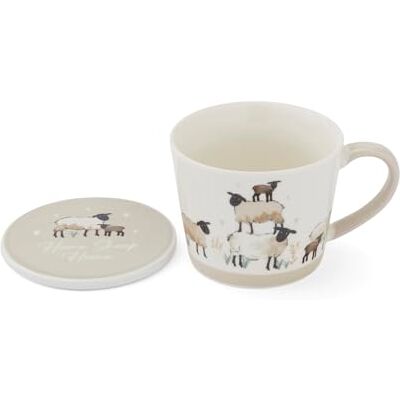 Cooksmart Highland Sheep Mug & Coaster Set British Designed New Bone China Mug with Matching Coaster Rustic Sheep & Nature Print Dishwasher & Microwave Safe Mugs Farmhouse-Style Drinkware Cooksmart Highland Sheep Mug & Coaster Set British Designed New Bone China Mug with Matching Coaster Rustic Sheep & Nature Print Dishwasher & Microwave Safe Mugs Farmhouse-Style Drinkware