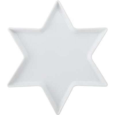 MIKASA Chalk Star Porcelain Serving Platter, White Glossy Star Shaped Plate, Ideal for Buffets, Appetisers, Desserts, Party Food, Dishwasher Safe, 30cm MIKASA Chalk Star Porcelain Serving Platter, White Glossy Star Shaped Plate, Ideal for Buffets, Appetisers, Desserts, Party Food, Dishwasher Safe, 30cm