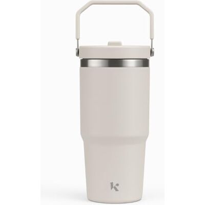 Kichna Grey Tumbler with Straw & Lid Stainless Steel Double Wall Insulated Travel Mug with Carry Handle Leak Proof Design Keeps Drink Hot or Cold Perfect for Coffee, Water, Smoothies Kichna Grey Tumbler with Straw & Lid Stainless Steel Double Wall Insulated Travel Mug with Carry Handle Leak Proof Design Keeps Drink Hot or Cold Perfect for Coffee, Water, Smoothies