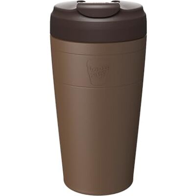 KeepCup Commuter, Insulated Stainless Steel Travel Mug with Leakproof One-Handed Flip Lid, Recycled Steel, BPA Free, Dishwasher Safe, 454ml 16oz Chocolate KeepCup Commuter, Insulated Stainless Steel Travel Mug with Leakproof One-Handed Flip Lid, Recycled Steel, BPA Free, Dishwasher Safe, 454ml 16oz Chocolate