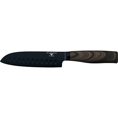 Rio Forester Series 5" Santoku Knife Stainless Steel Blade with Black Oxide Coating Ergonomic Wooden Handle Japanese Knife, RF-6182P Rio Forester Series 5" Santoku Knife Stainless Steel Blade with Black Oxide Coating Ergonomic Wooden Handle Japanese Knife, RF-6182P