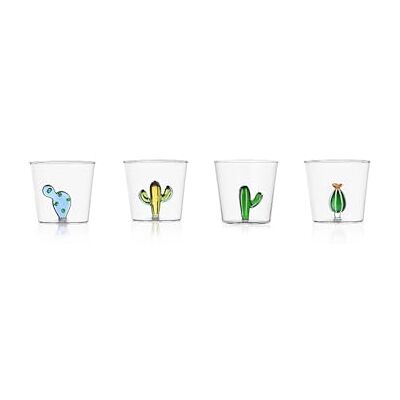 Ichendorf Milano Set of 4 Tumblers, Desert Plants Collection, 35 cl, Borosilicate Glass, Handmade Ichendorf Milano Set of 4 Tumblers, Desert Plants Collection, 35 cl, Borosilicate Glass, Handmade