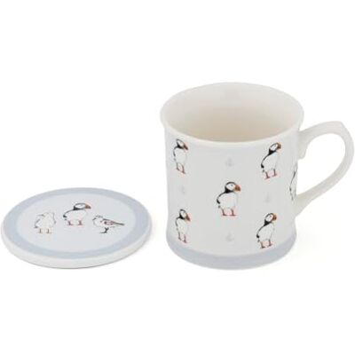 Cooksmart Coastal Birds Tankard Mug & Coaster Set British Designed Mug & Coaster with Gulls & Puffins New Bone China Mugs Dishwasher & Microwave Safe Drinkware for Home & Kitchen Cooksmart Coastal Birds Tankard Mug & Coaster Set British Designed Mug & Coaster with Gulls & Puffins New Bone China Mugs Dishwasher & Microwave Safe Drinkware for Home & Kitchen