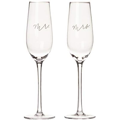 Pearhead Mr. & Mrs. Champagne Flute Set, Wedding Toasting Glasses, Wedding Champagne Glasses, His and Hers Wedding Day Glasses, Wedding or Bridal Shower Gift Idea Pearhead Mr. & Mrs. Champagne Flute Set, Wedding Toasting Glasses, Wedding Champagne Glasses, His and Hers Wedding Day Glasses, Wedding or Bridal Shower Gift Idea