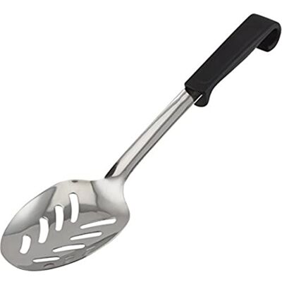 Genware 577-05 201 Stainless Steel Slotted Spoon with Polypropylene Handle, Black, 34 cm Length Genware 577-05 201 Stainless Steel Slotted Spoon with Polypropylene Handle, Black, 34 cm Length