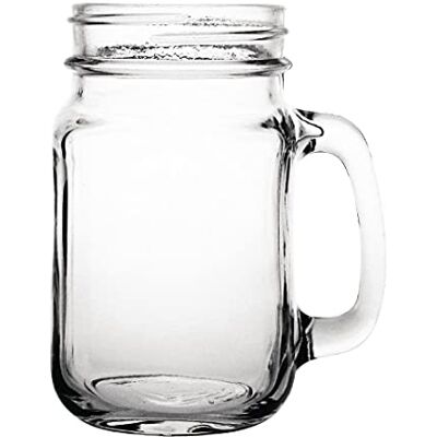 Olympia Handled Jam Jar Glasses 450ml Cocktail Beer Mugs, Pack of 12, 16oz Glasswasher safe construction brings a retro look to drink service. Lids are available separately for simple storage. Olympia Handled Jam Jar Glasses 450ml Cocktail Beer Mugs, Pack of 12, 16oz Glasswasher safe construction brings a retro look to drink service. Lids are available separately for simple storage.