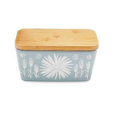 Cooksmart British Designed Ceramic Butter Dish with Lid Large Butter Dish for All Types of Kitchens Butter Dishes for All Sizes of Butter Homestead, White/Light Cooksmart British Designed Ceramic Butter Dish with Lid Large Butter Dish for All Types of Kitchens Butter Dishes for All Sizes of Butter Homestead, White/Light