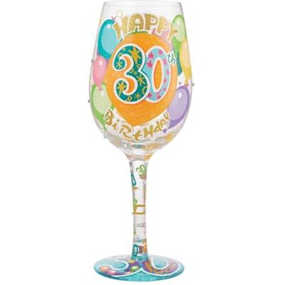 Enesco Lolita Happy 30th Birthday Wine Glass Drinking Glasses Enesco Lolita Happy 30th Birthday Wine Glass Drinking Glasses