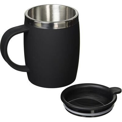 Thermos 105102 Desk Mug, Stainless Steel/Plastic, Soft Touch Black, 14 x 9 x 12 cm, 1 Count (Pack of 1) Thermos 105102 Desk Mug, Stainless Steel/Plastic, Soft Touch Black, 14 x 9 x 12 cm, 1 Count (Pack of 1)