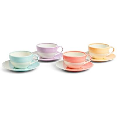 Royal Doulton Coffee Set, Cappuccino Cups and Matching Saucers, 1815 Bright, 256ml, Mixed Set of 4 Royal Doulton Coffee Set, Cappuccino Cups and Matching Saucers, 1815 Bright, 256ml, Mixed Set of 4