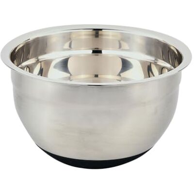 Kesper Mixing Bowl with Measuring Scale, Material: Stainless Steel, Silicone, Dimensions: Diameter 24 cm, Height: 1 cm, Colour: Silver, Black, 90891 Kesper Mixing Bowl with Measuring Scale, Material: Stainless Steel, Silicone, Dimensions: Diameter 24 cm, Height: 1 cm, Colour: Silver, Black, 90891