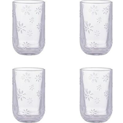 Ravenhead Daisy Tumbler 450ml Glass Set of 4 Recycled Drinking Glass with Embossed Daisy Design Dishwasher Safe Juice & Cocktail Glass Elegant Everyday Glassware Ravenhead Daisy Tumbler 450ml Glass Set of 4 Recycled Drinking Glass with Embossed Daisy Design Dishwasher Safe Juice & Cocktail Glass Elegant Everyday Glassware