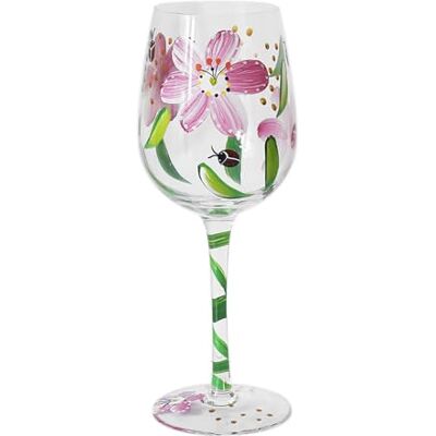 L & P Home & Gifts Lesser & Pavey Lynsey Johnstone Ladybirds & Pink Poppies Wine Glass Elegant Floral Wine Glass Stemmed Glassware for Wine & Cocktails Stylish Drinking Glass for Home & Gifting L & P Home & Gifts Lesser & Pavey Lynsey Johnstone Ladybirds & Pink Poppies Wine Glass Elegant Floral Wine Glass Stemmed Glassware for Wine & Cocktails Stylish Drinking Glass for Home & Gifting