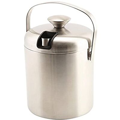 Genware NEV-ICBKT Stainless Steel Ice Bucket and Tong, Insulated, 1.2 L Genware NEV-ICBKT Stainless Steel Ice Bucket and Tong, Insulated, 1.2 L