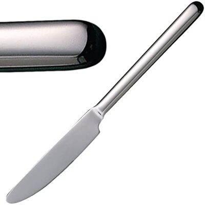 Olympia Henley Table Knife 18/0 Stainless Steel, 227mm (Pack of 12) Heavyweight handles provide a balanced grip, offering long-lasting durability for busy commercial catering environments. Olympia Henley Table Knife 18/0 Stainless Steel, 227mm (Pack of 12) Heavyweight handles provide a balanced grip, offering long-lasting durability for busy commercial catering environments.